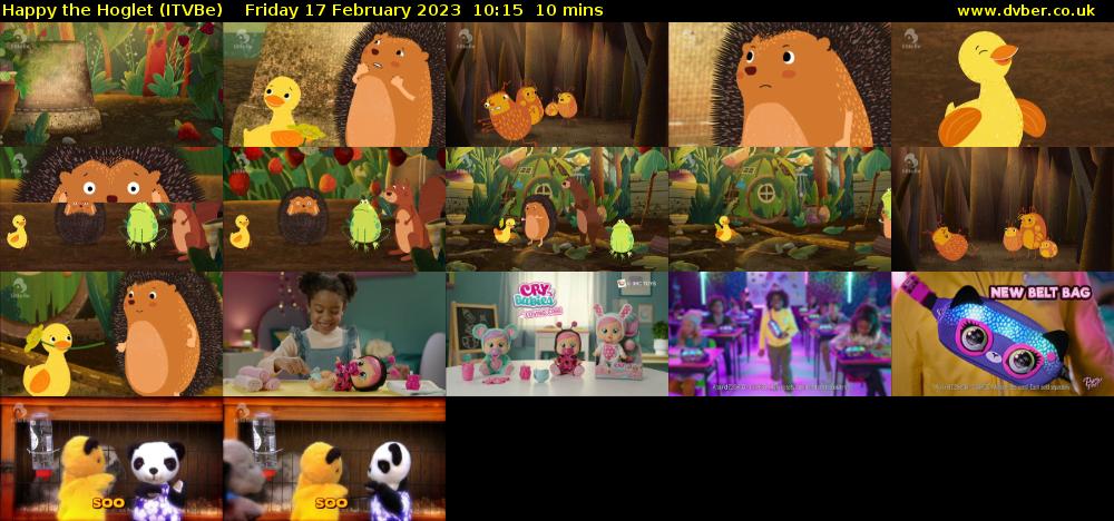 Happy the Hoglet (ITVBe) Friday 17 February 2023 10:15 - 10:25
