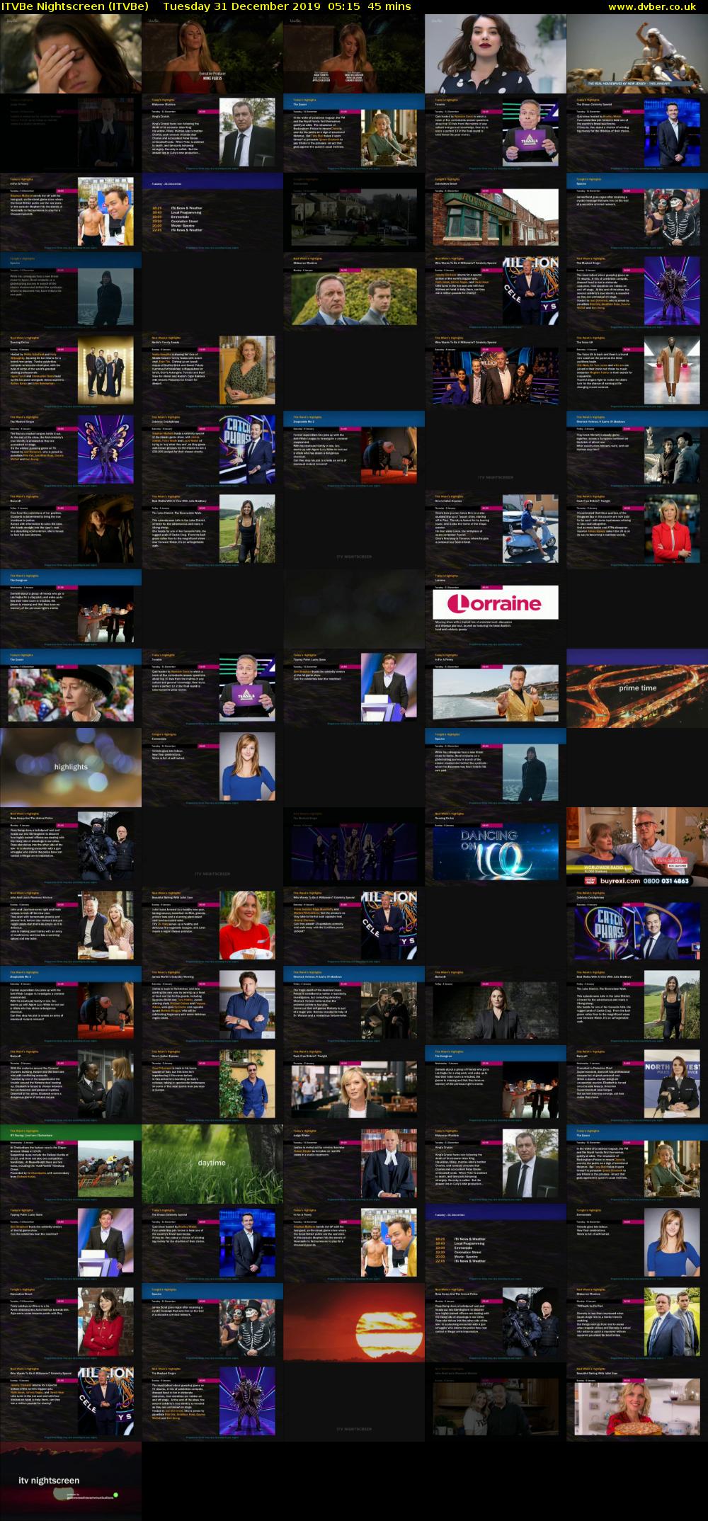 ITVBe Nightscreen (ITVBe) Tuesday 31 December 2019 05:15 - 06:00