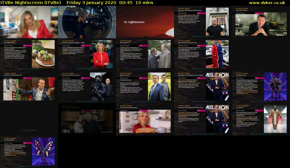 ITVBe Nightscreen (ITVBe) Friday 3 January 2020 00:45 - 00:55