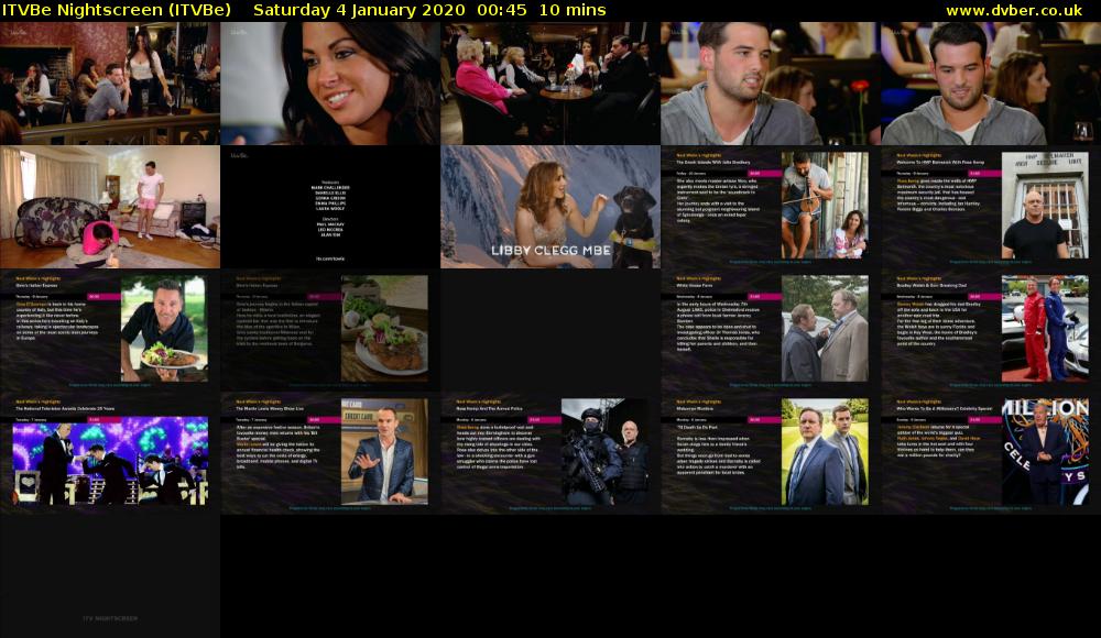 ITVBe Nightscreen (ITVBe) Saturday 4 January 2020 00:45 - 00:55