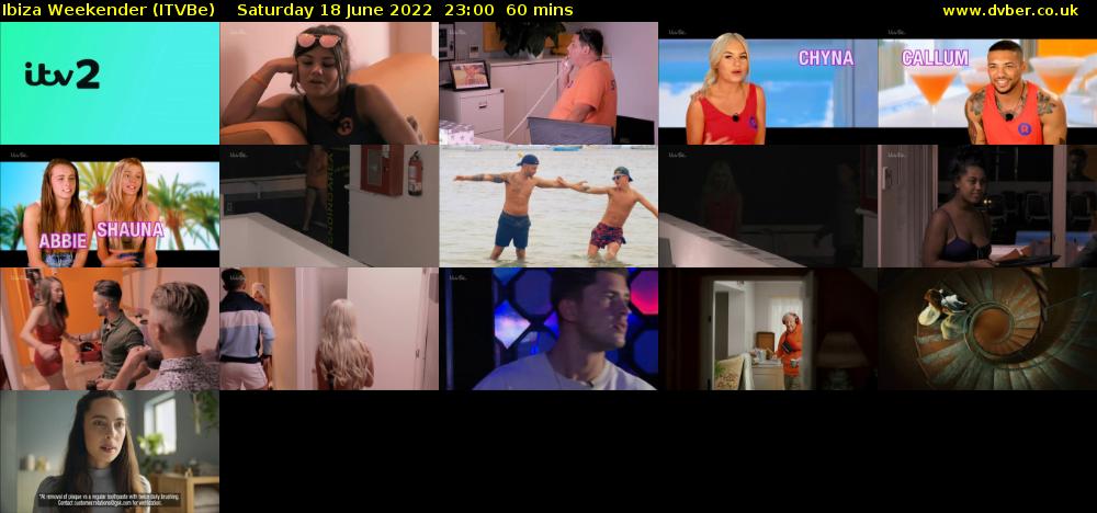 Ibiza Weekender (ITVBe) Saturday 18 June 2022 23:00 - 00:00
