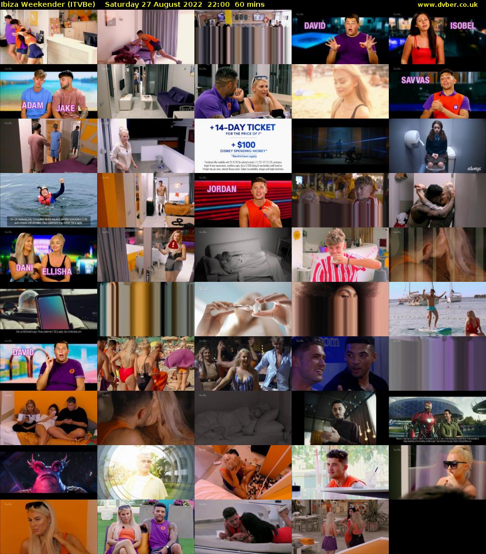 Ibiza Weekender (ITVBe) Saturday 27 August 2022 22:00 - 23:00