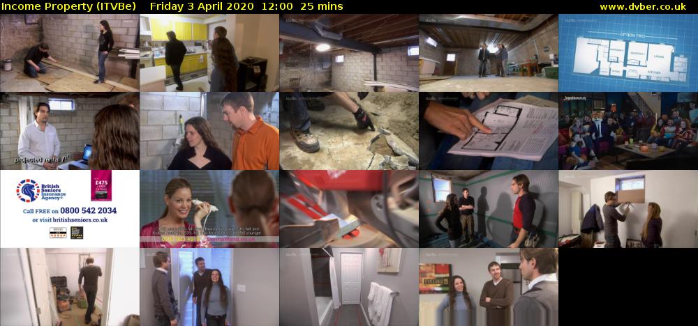 Income Property (ITVBe) Friday 3 April 2020 12:00 - 12:25