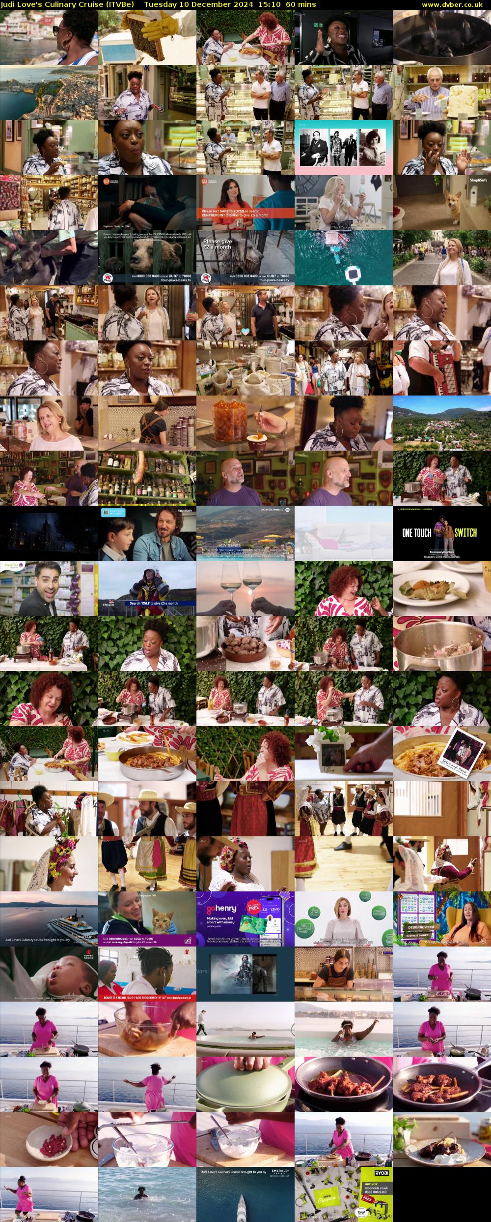 Judi Love's Culinary Cruise (ITVBe) Tuesday 10 December 2024 15:10 - 16:10