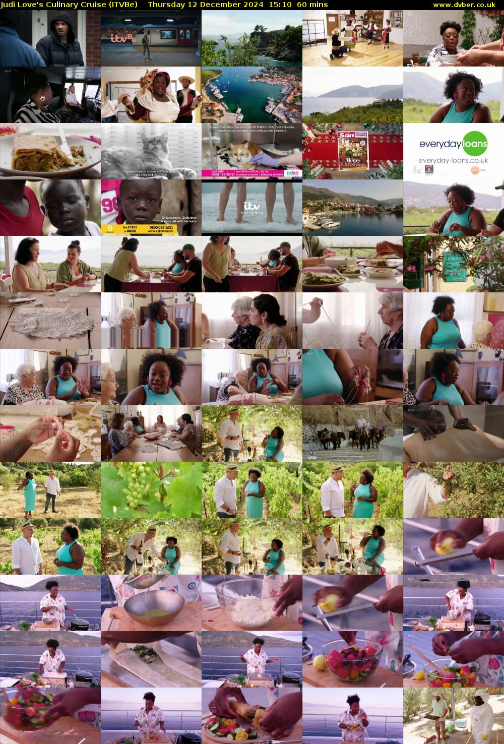 Judi Love's Culinary Cruise (ITVBe) Thursday 12 December 2024 15:10 - 16:10