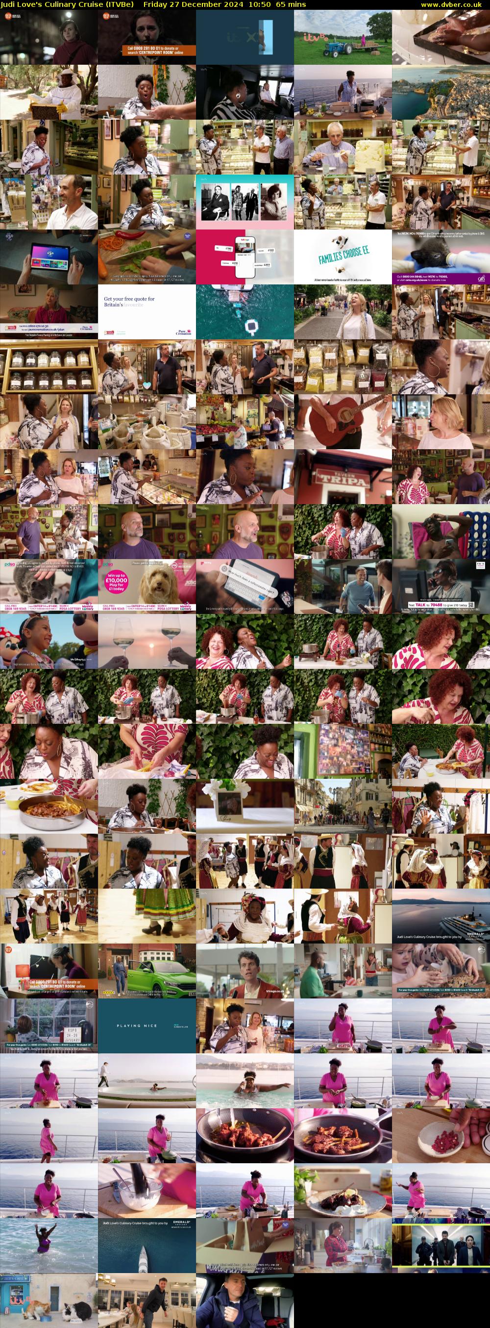 Judi Love's Culinary Cruise (ITVBe) Friday 27 December 2024 10:50 - 11:55
