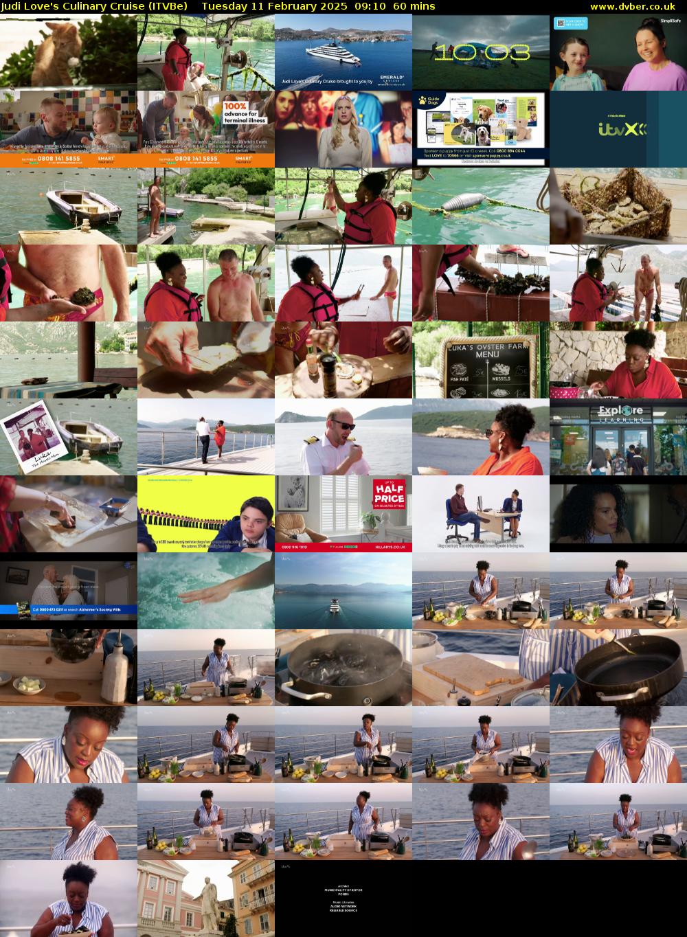 Judi Love's Culinary Cruise (ITVBe) Tuesday 11 February 2025 09:10 - 10:10
