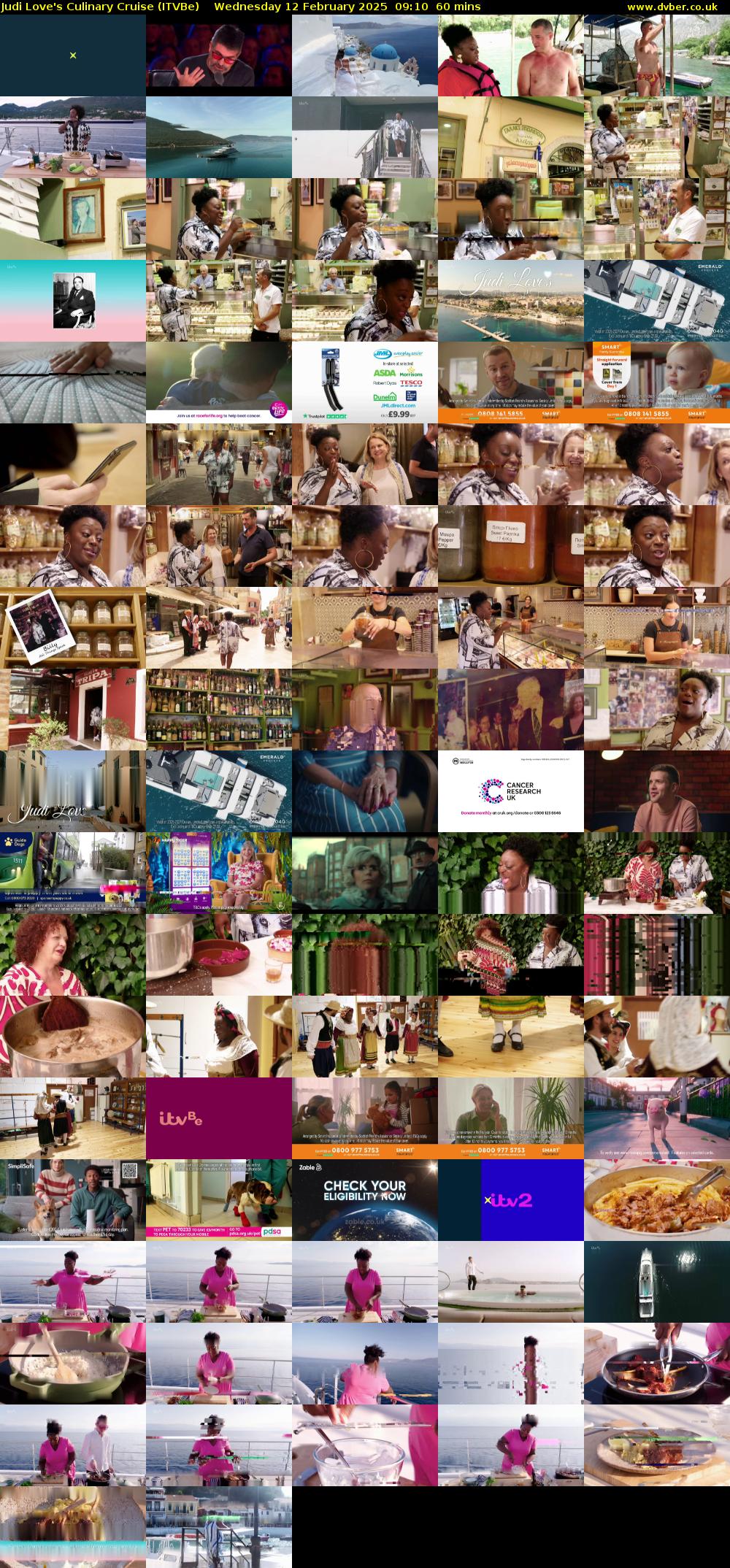 Judi Love's Culinary Cruise (ITVBe) Wednesday 12 February 2025 09:10 - 10:10