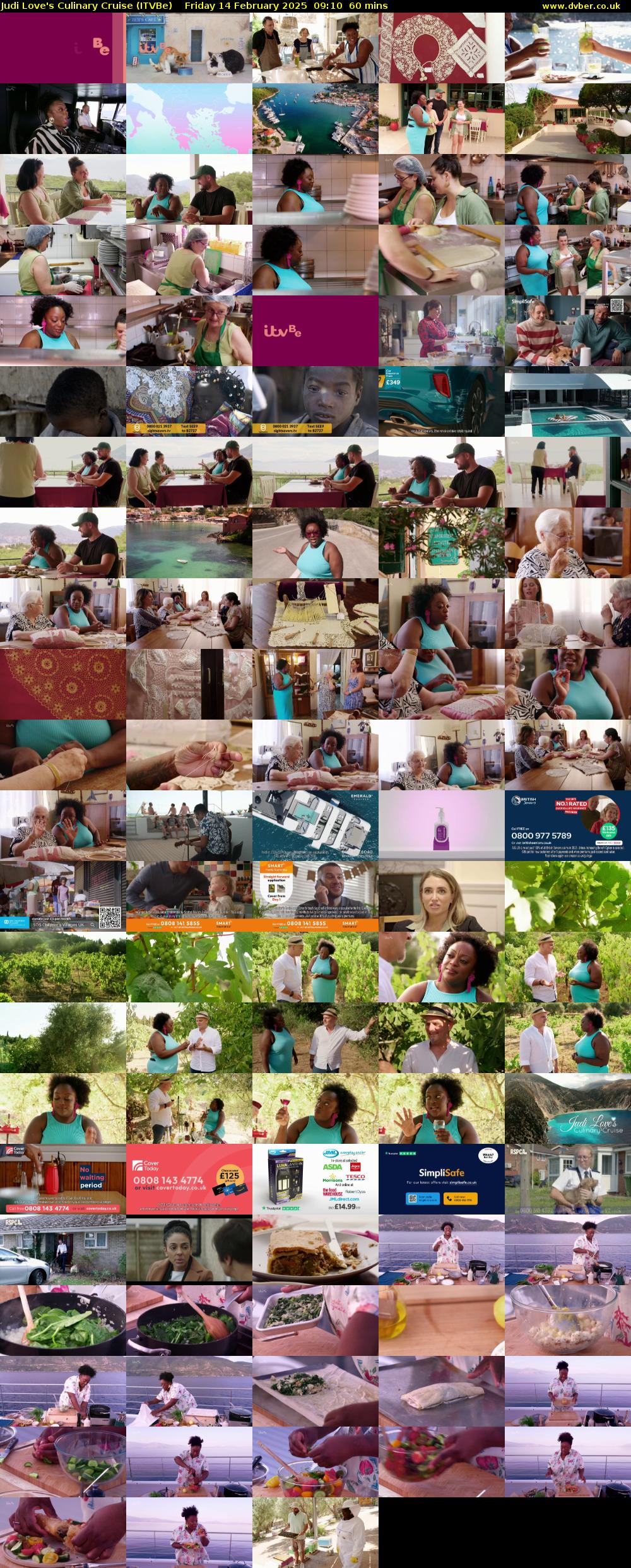 Judi Love's Culinary Cruise (ITVBe) Friday 14 February 2025 09:10 - 10:10