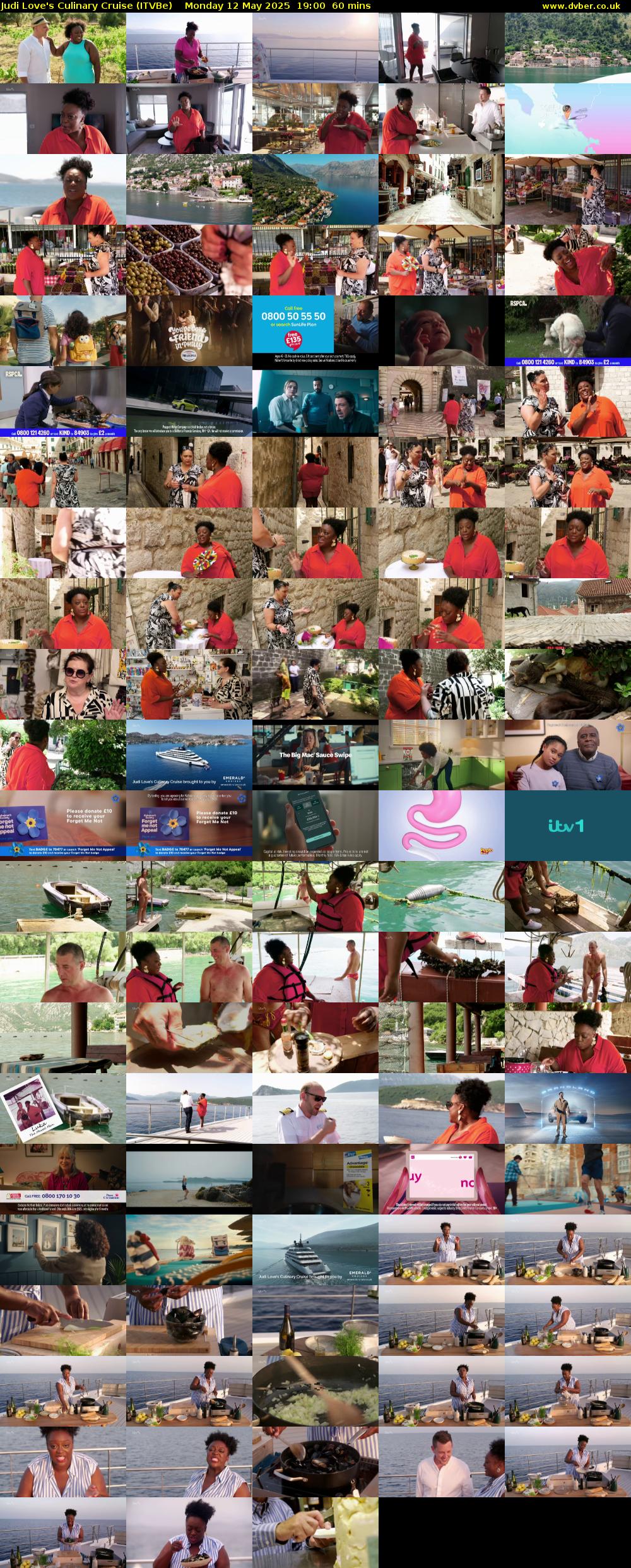 Judi Love's Culinary Cruise (ITVBe) Monday 12 May 2025 19:00 - 20:00