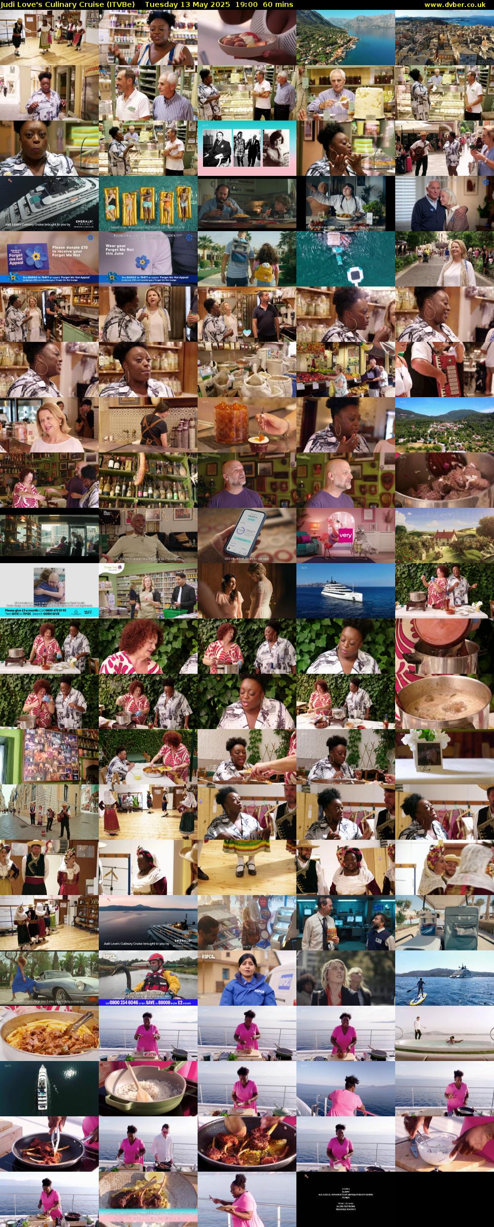 Judi Love's Culinary Cruise (ITVBe) Tuesday 13 May 2025 19:00 - 20:00