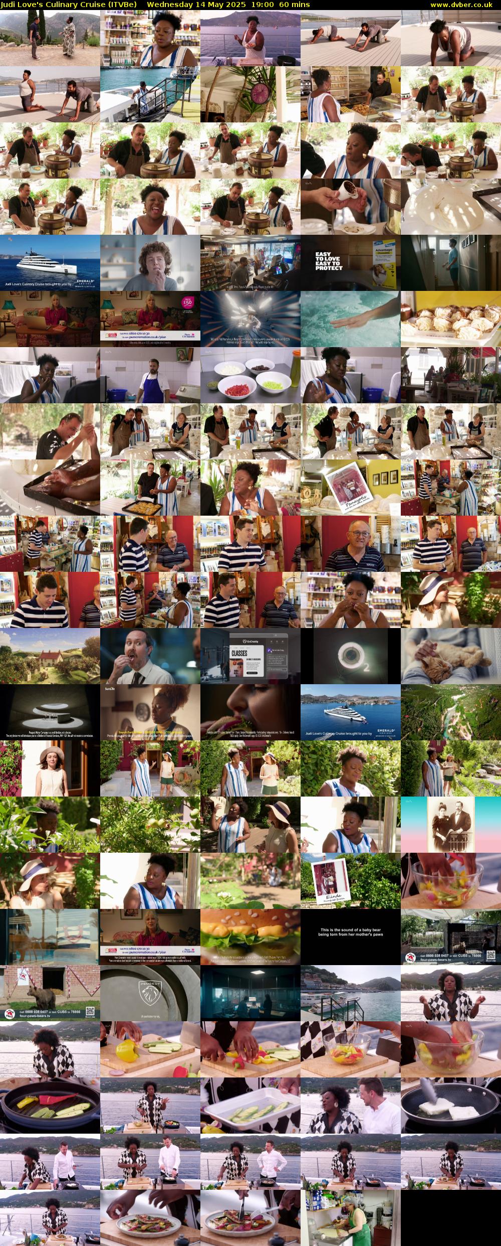 Judi Love's Culinary Cruise (ITVBe) Wednesday 14 May 2025 19:00 - 20:00
