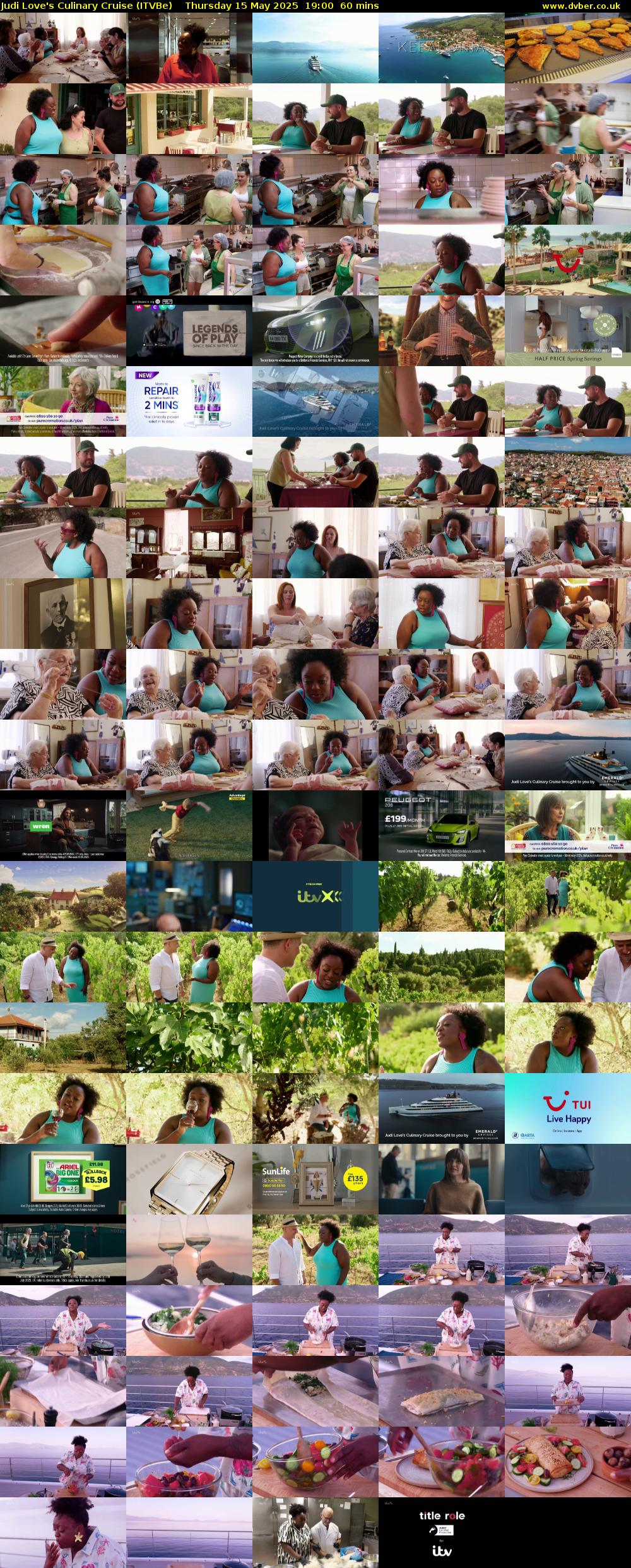 Judi Love's Culinary Cruise (ITVBe) Thursday 15 May 2025 19:00 - 20:00