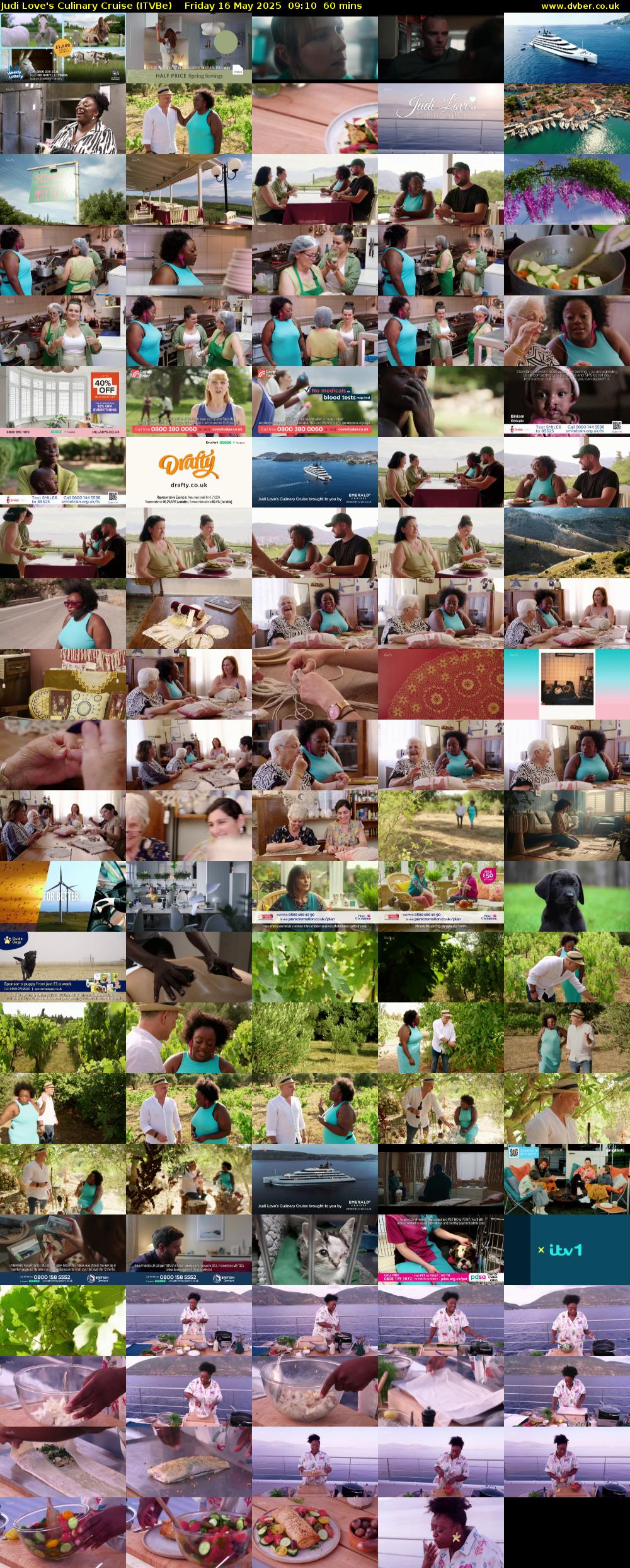 Judi Love's Culinary Cruise (ITVBe) Friday 16 May 2025 09:10 - 10:10