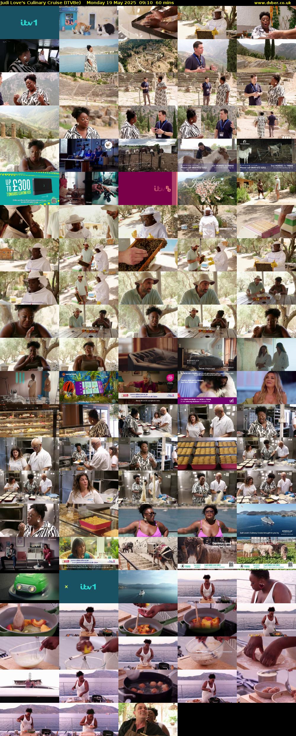 Judi Love's Culinary Cruise (ITVBe) Monday 19 May 2025 09:10 - 10:10
