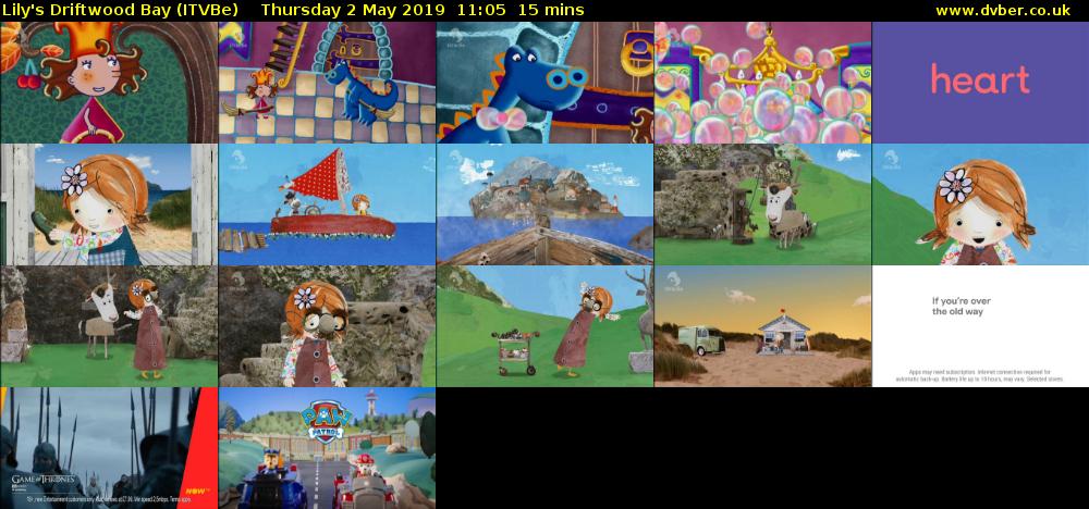 Lily's Driftwood Bay (ITVBe) Thursday 2 May 2019 11:05 - 11:20