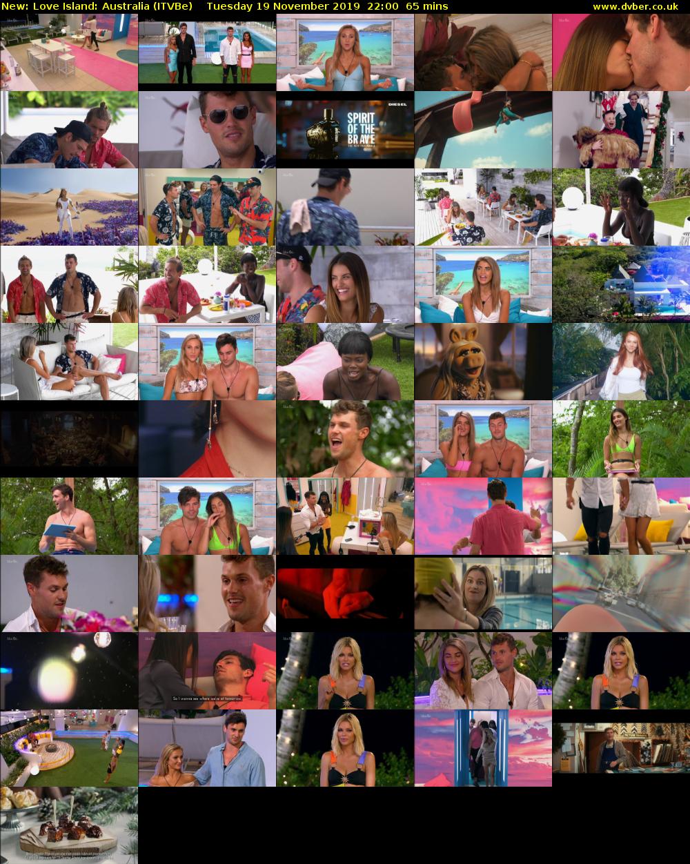 Love Island: Australia (ITVBe) Tuesday 19 November 2019 22:00 - 23:05