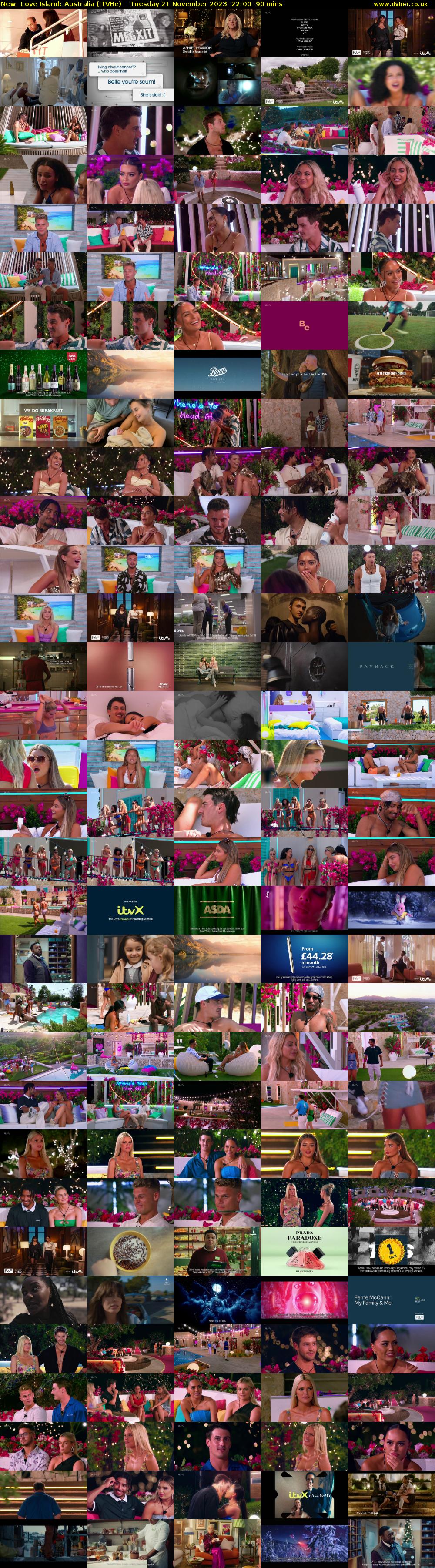 Love Island: Australia (ITVBe) Tuesday 21 November 2023 22:00 - 23:30