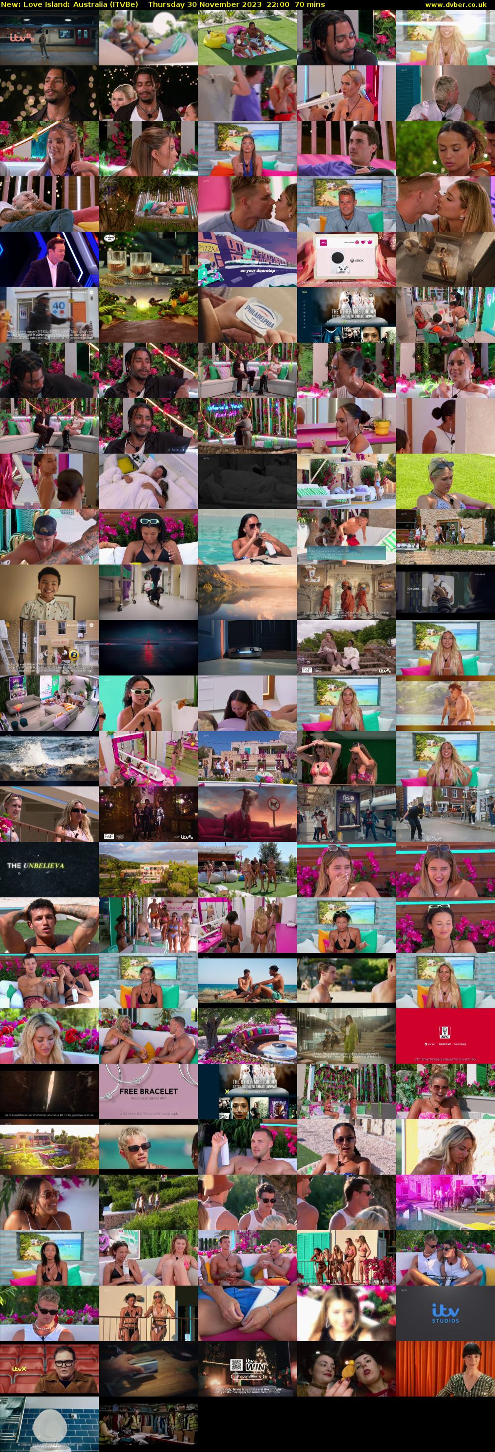 Love Island: Australia (ITVBe) Thursday 30 November 2023 22:00 - 23:10
