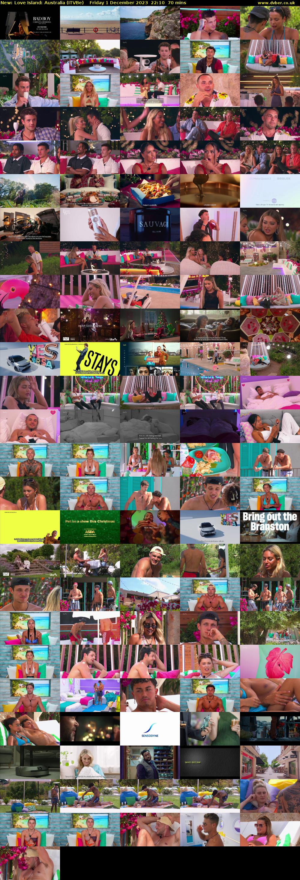 Love Island: Australia (ITVBe) Friday 1 December 2023 22:10 - 23:20