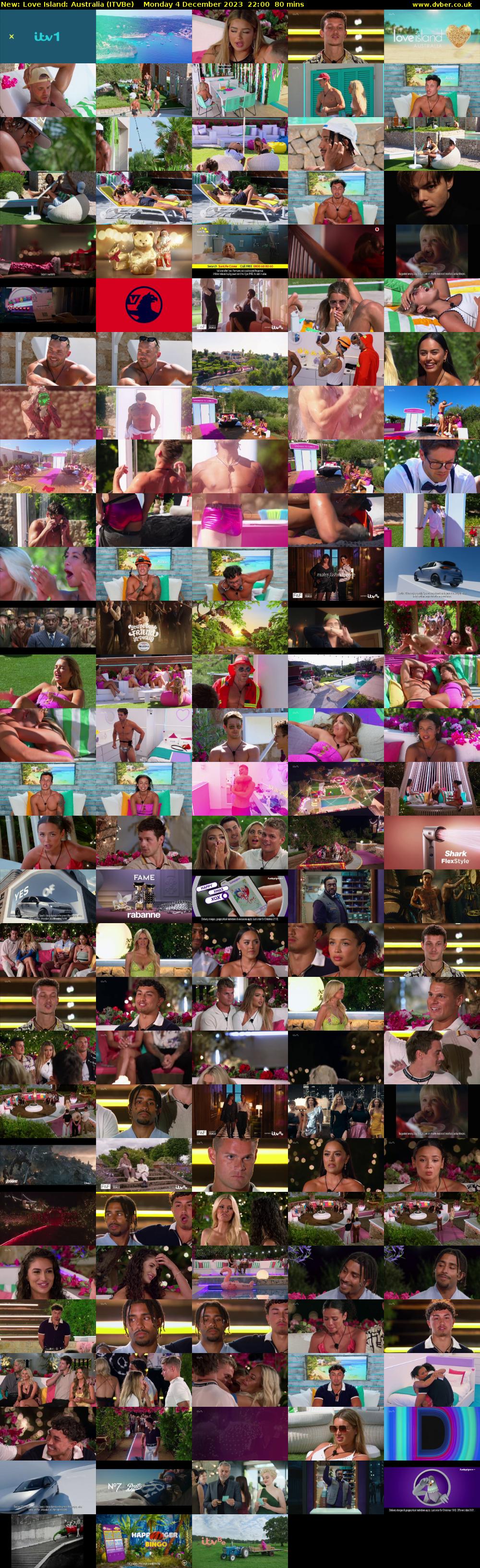 Love Island: Australia (ITVBe) Monday 4 December 2023 22:00 - 23:20