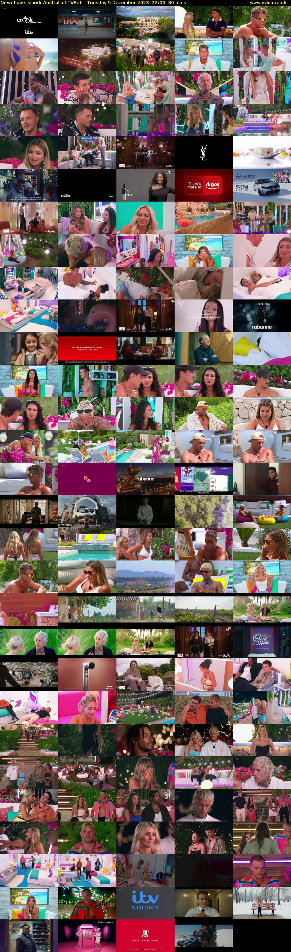Love Island: Australia (ITVBe) Tuesday 5 December 2023 22:00 - 23:20