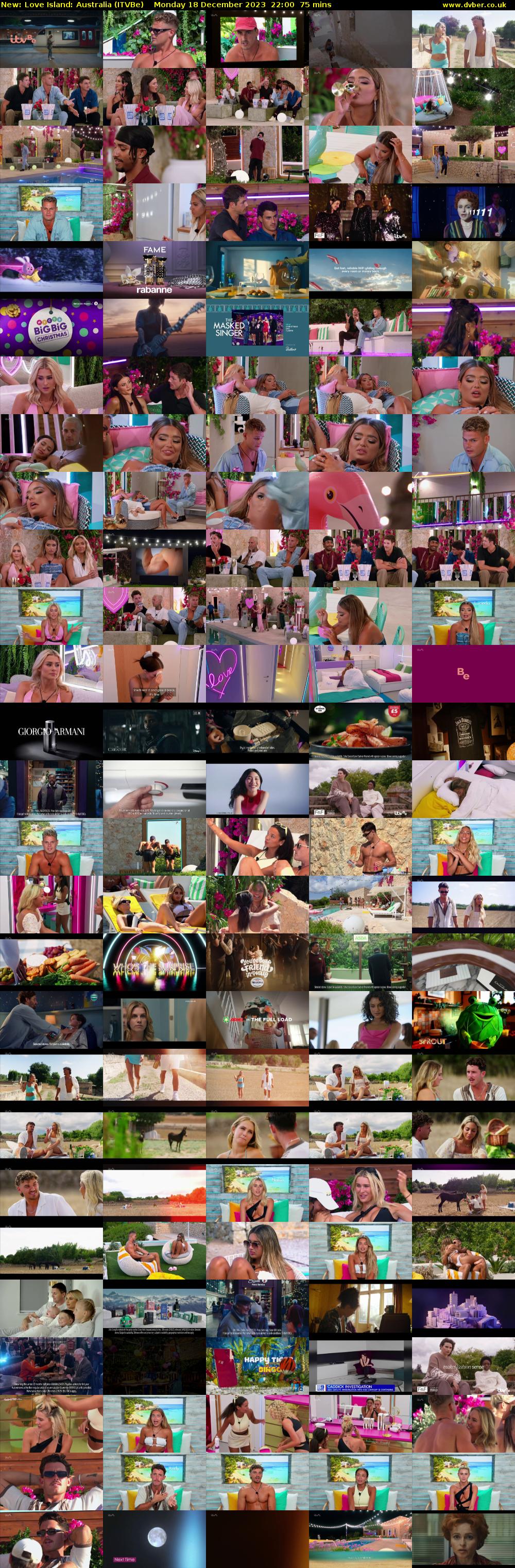 Love Island: Australia (ITVBe) Monday 18 December 2023 22:00 - 23:15