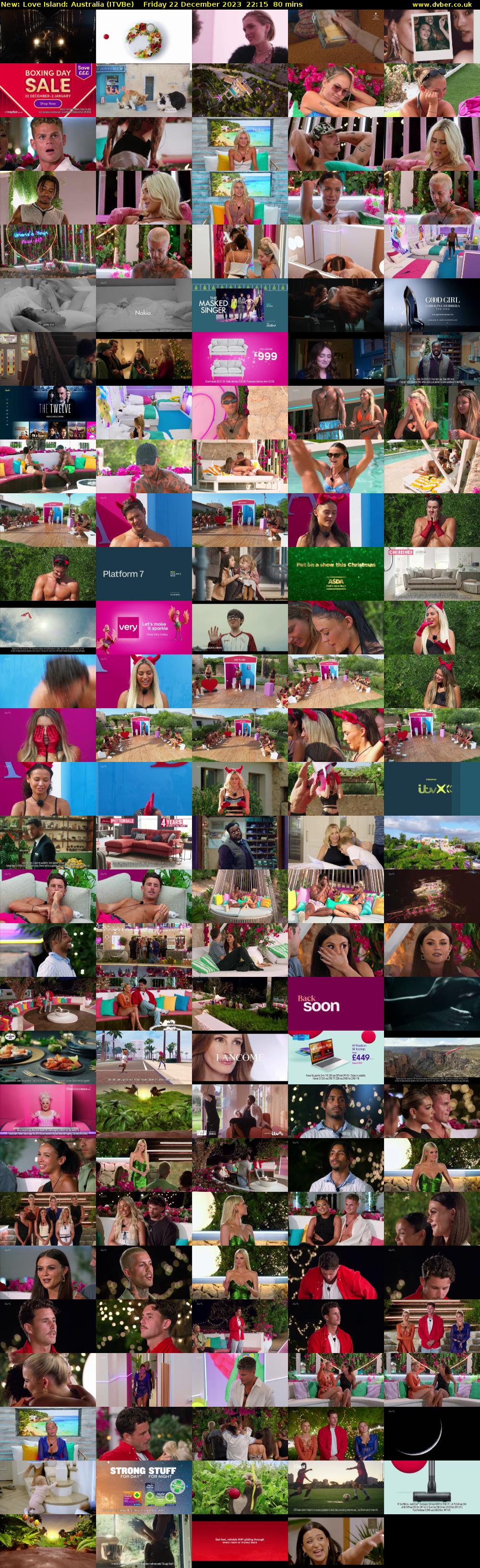 Love Island: Australia (ITVBe) Friday 22 December 2023 22:15 - 23:35