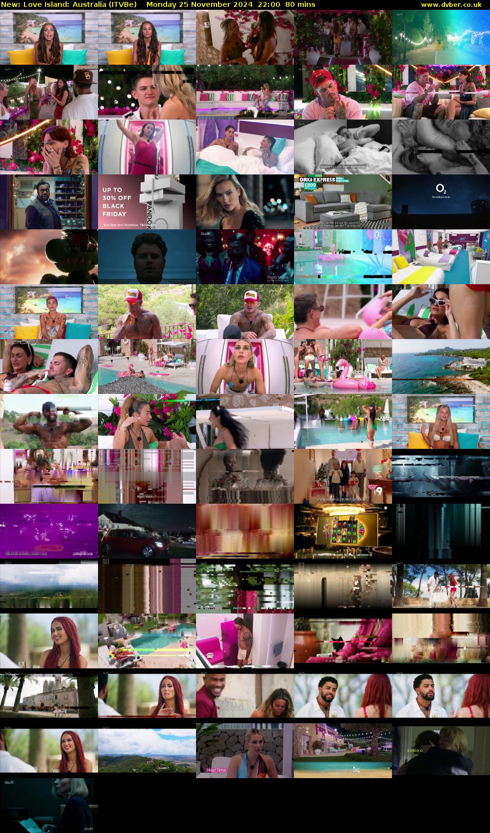 Love Island: Australia (ITVBe) Monday 25 November 2024 22:00 - 23:20