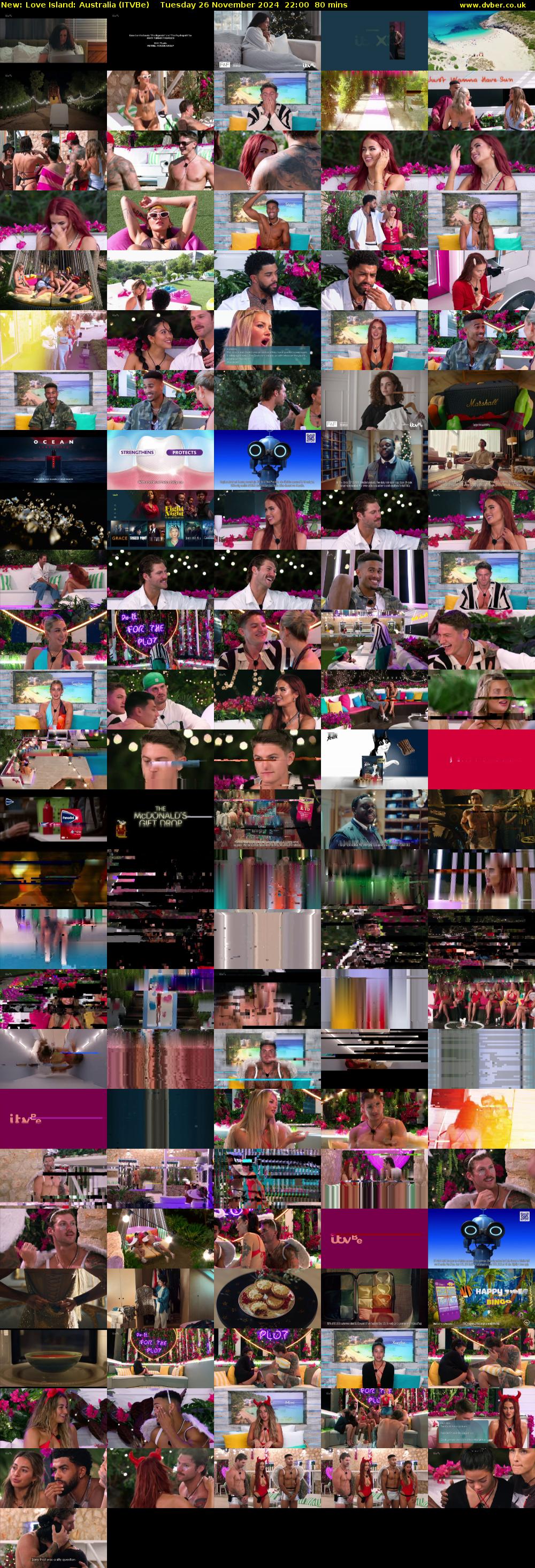 Love Island: Australia (ITVBe) Tuesday 26 November 2024 22:00 - 23:20