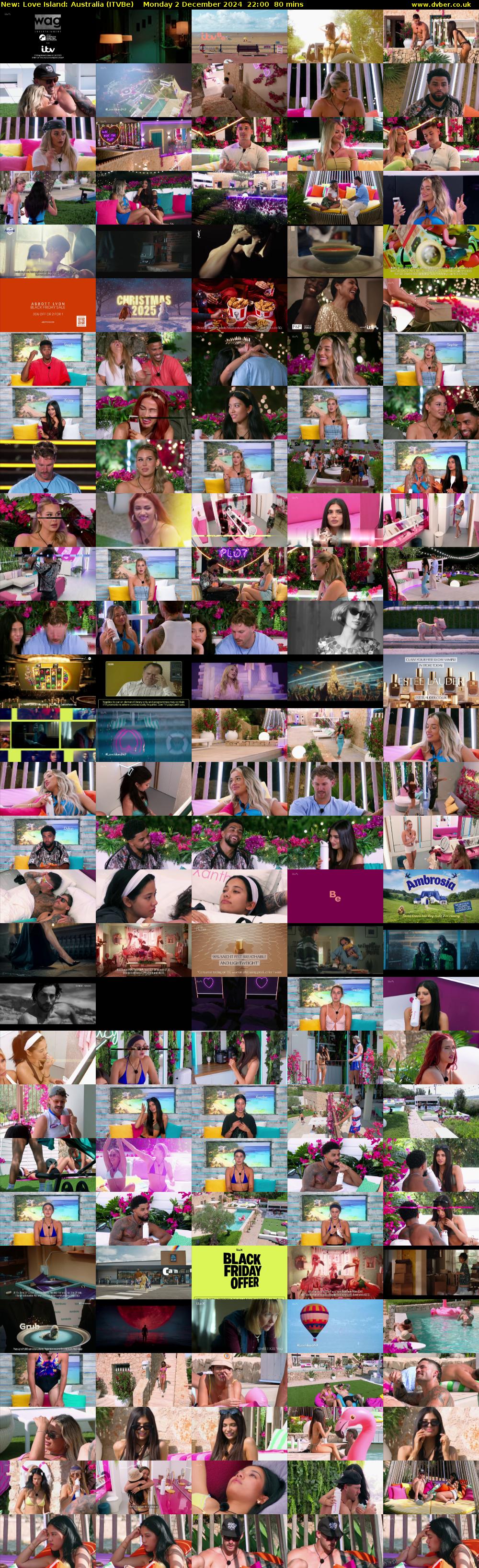 Love Island: Australia (ITVBe) Monday 2 December 2024 22:00 - 23:20