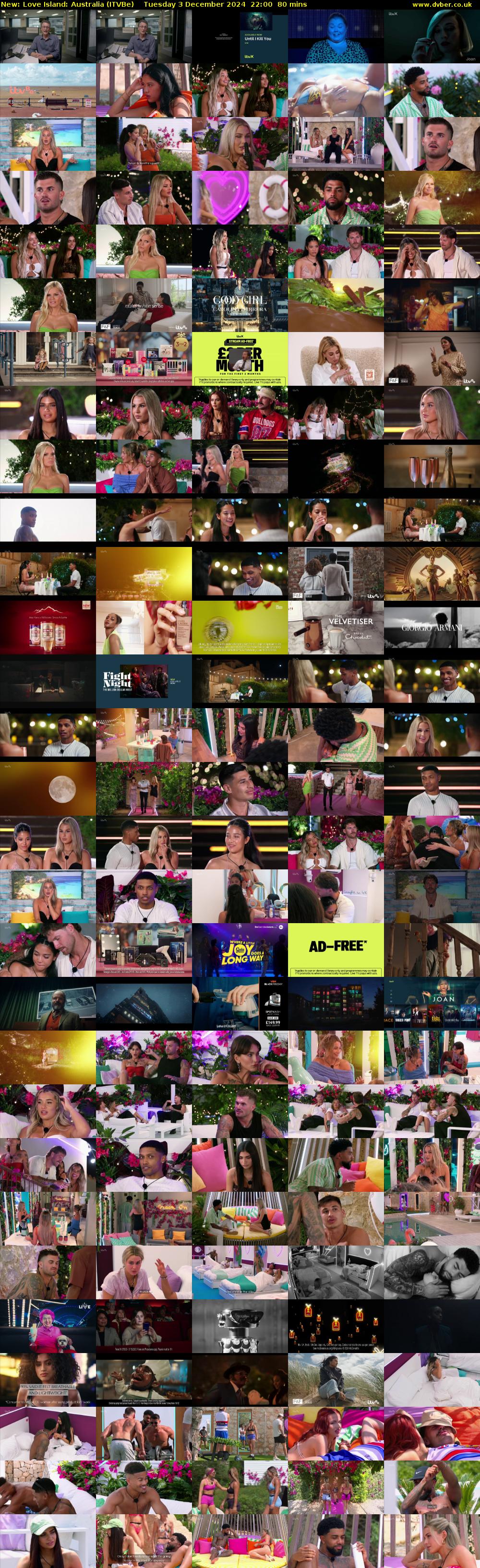 Love Island: Australia (ITVBe) Tuesday 3 December 2024 22:00 - 23:20