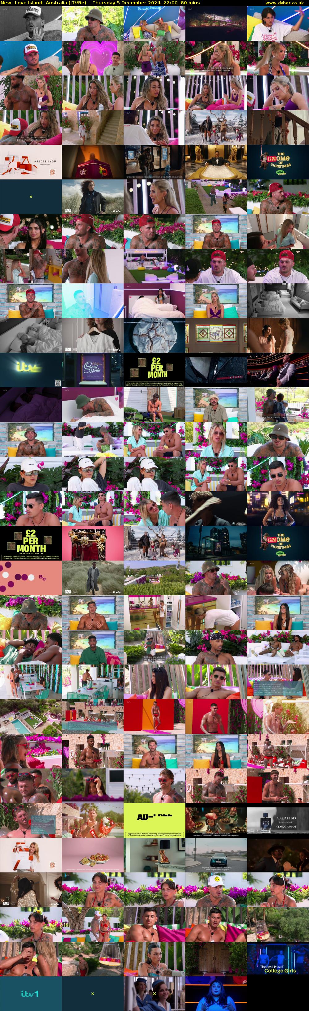 Love Island: Australia (ITVBe) Thursday 5 December 2024 22:00 - 23:20