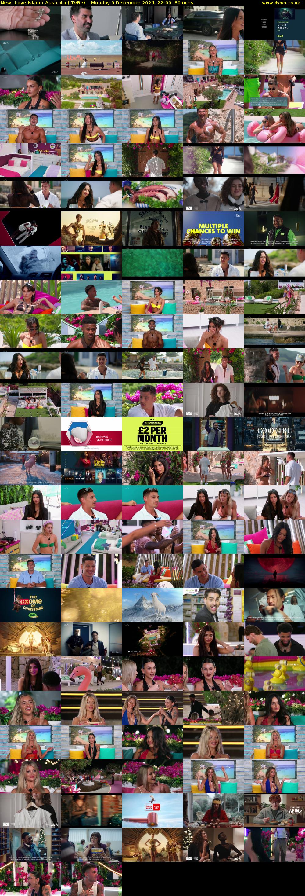 Love Island: Australia (ITVBe) Monday 9 December 2024 22:00 - 23:20