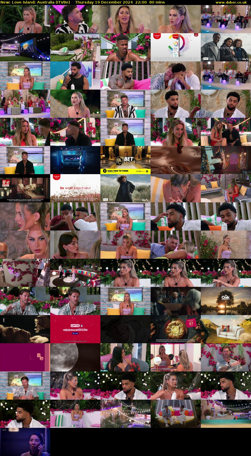 Love Island: Australia (ITVBe) Thursday 19 December 2024 22:00 - 23:20