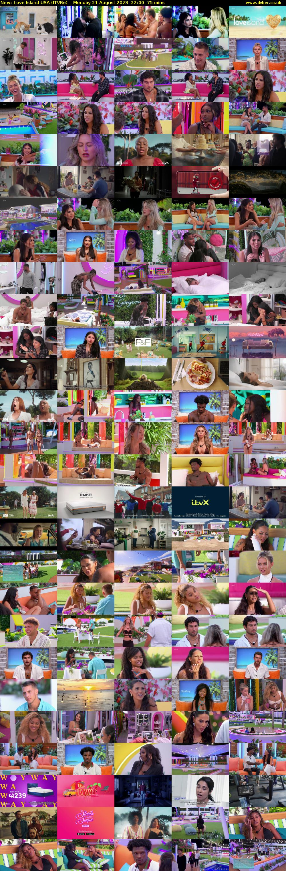 Love Island USA (ITVBe) Monday 21 August 2023 22:00 - 23:15