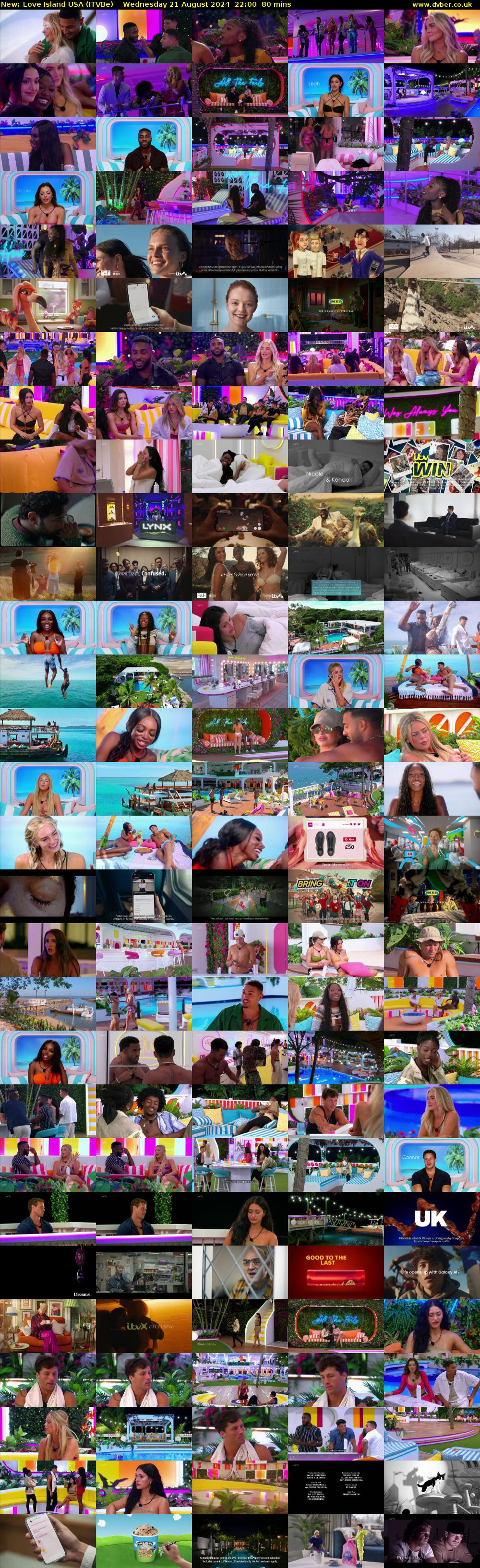Love Island USA (ITVBe) Wednesday 21 August 2024 22:00 - 23:20