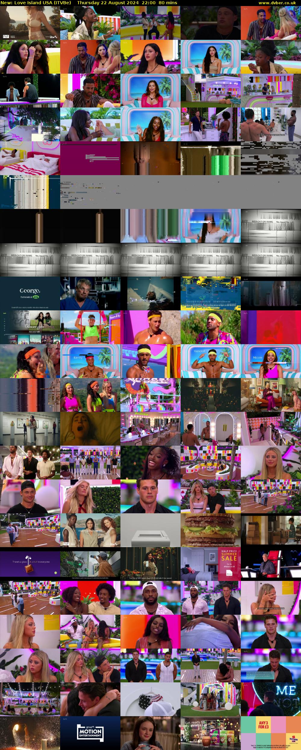 Love Island USA (ITVBe) Thursday 22 August 2024 22:00 - 23:20