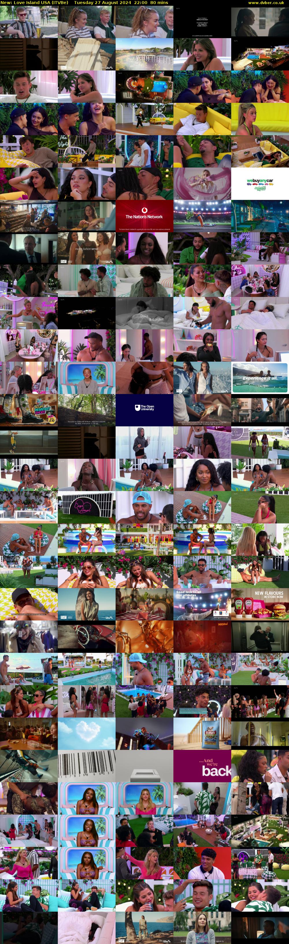 Love Island USA (ITVBe) Tuesday 27 August 2024 22:00 - 23:20