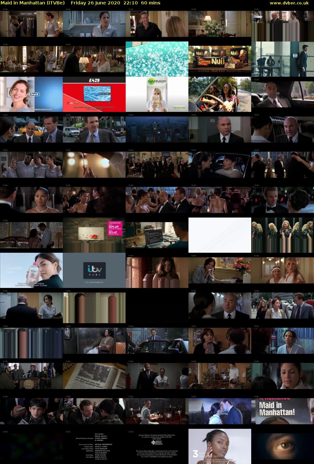 Maid in Manhattan (ITVBe) Friday 26 June 2020 22:10 - 23:10