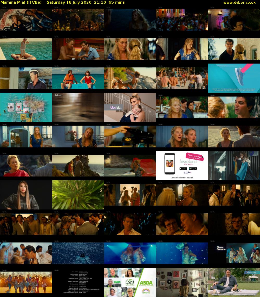 Mamma Mia! (ITVBe) Saturday 18 July 2020 21:10 - 22:15