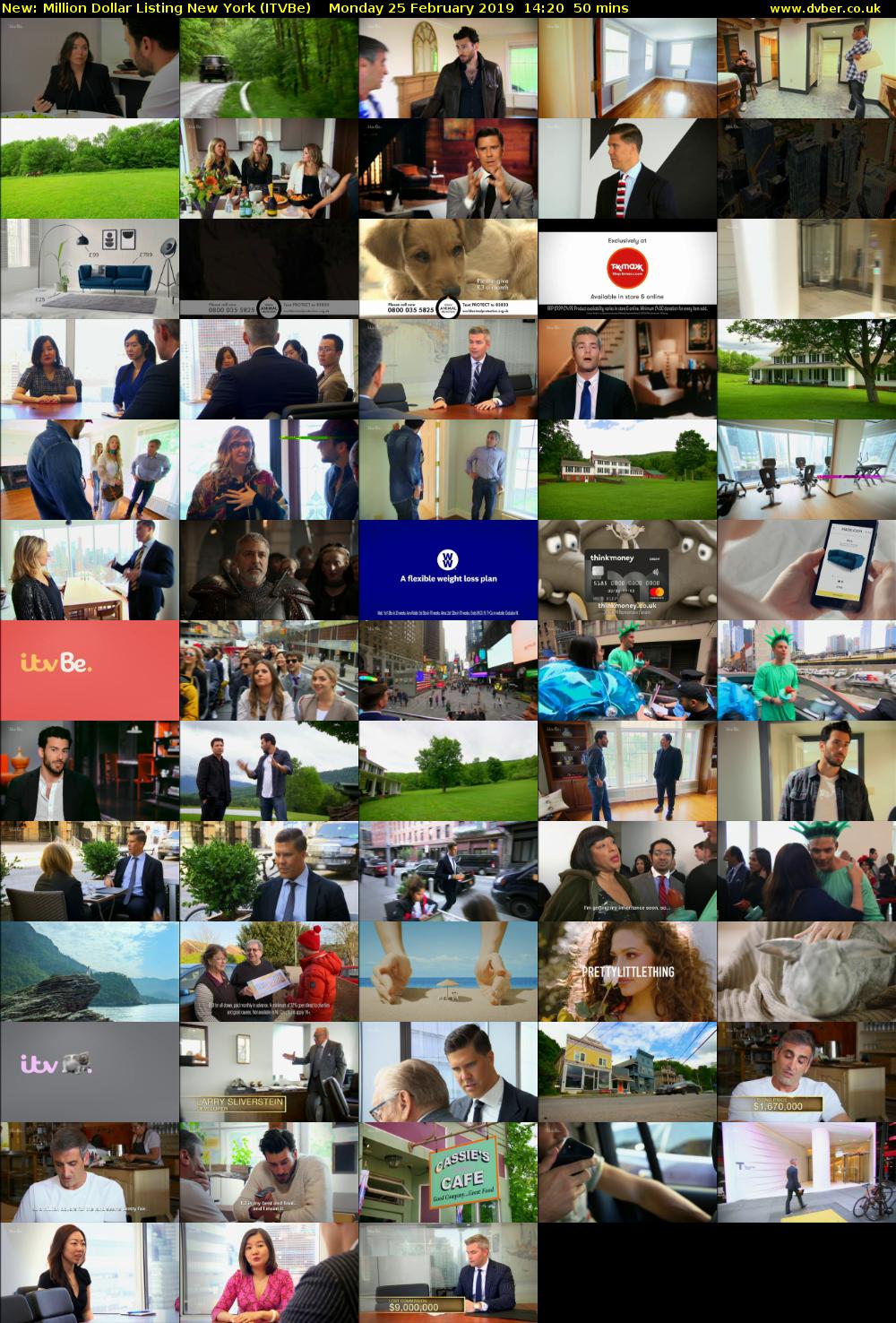 Million Dollar Listing New York (ITVBe) Monday 25 February 2019 14:20 - 15:10