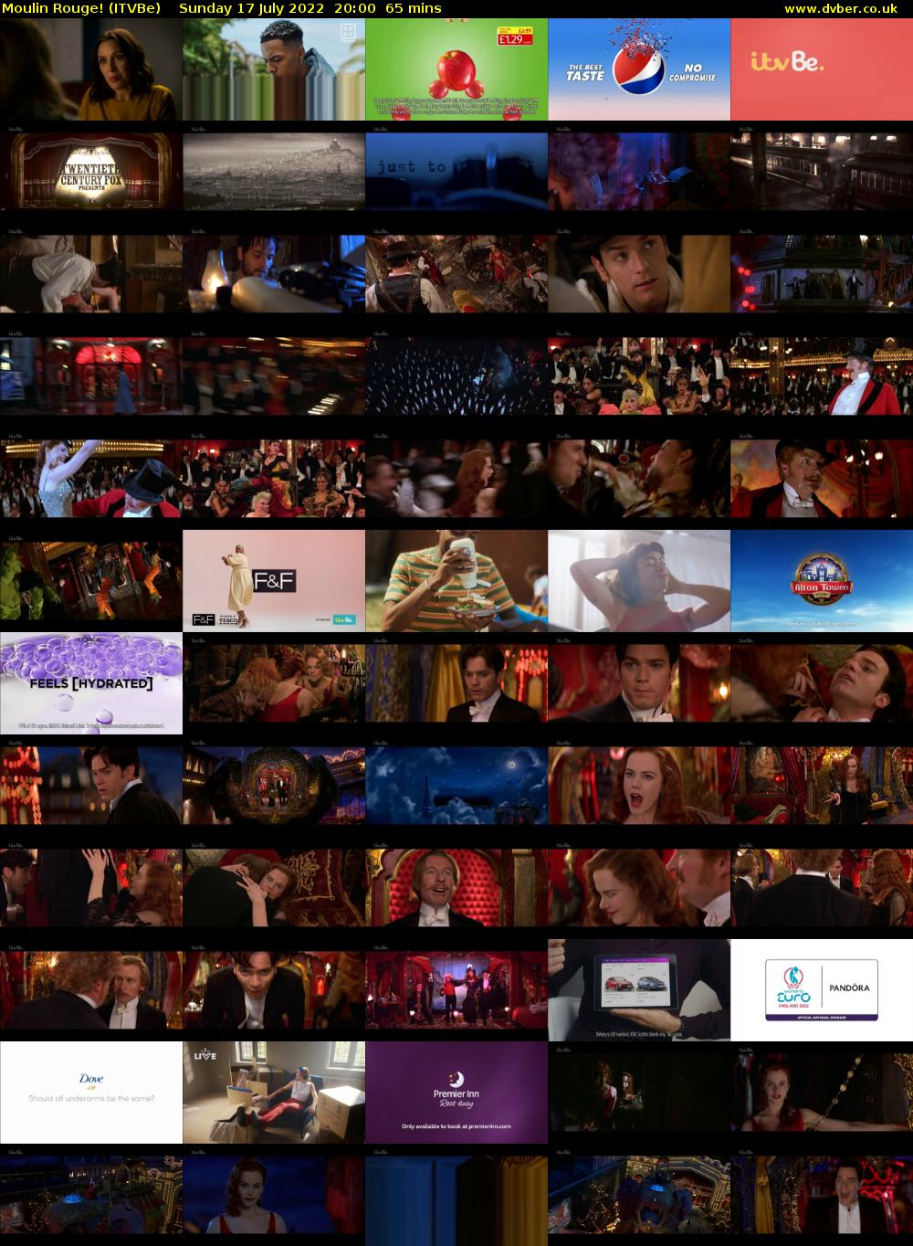 Moulin Rouge! (ITVBe) Sunday 17 July 2022 20:00 - 21:05