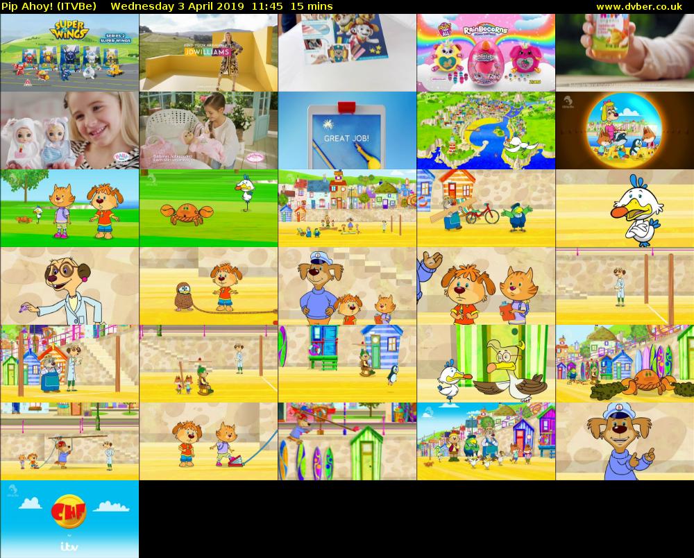 Pip Ahoy! (ITVBe) Wednesday 3 April 2019 11:45 - 12:00