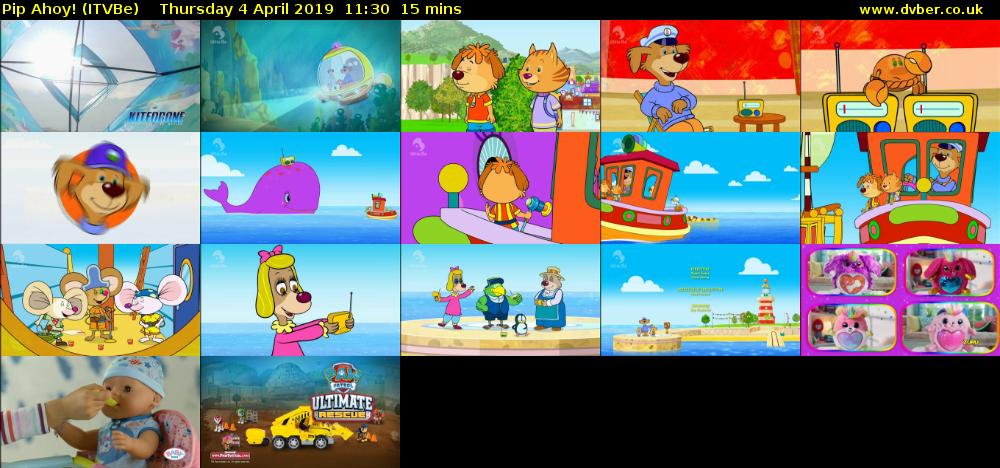 Pip Ahoy! (ITVBe) Thursday 4 April 2019 11:30 - 11:45