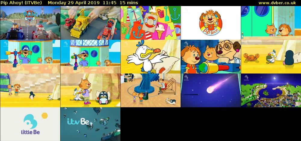 Pip Ahoy! (ITVBe) Monday 29 April 2019 11:45 - 12:00