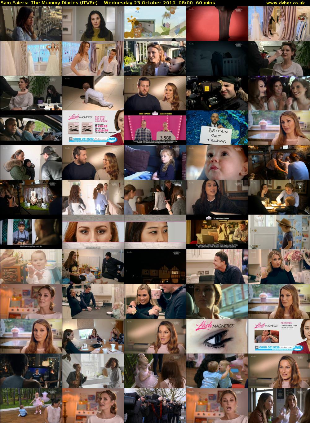 Sam Faiers: The Mummy Diaries (ITVBe) Wednesday 23 October 2019 08:00 - 09:00