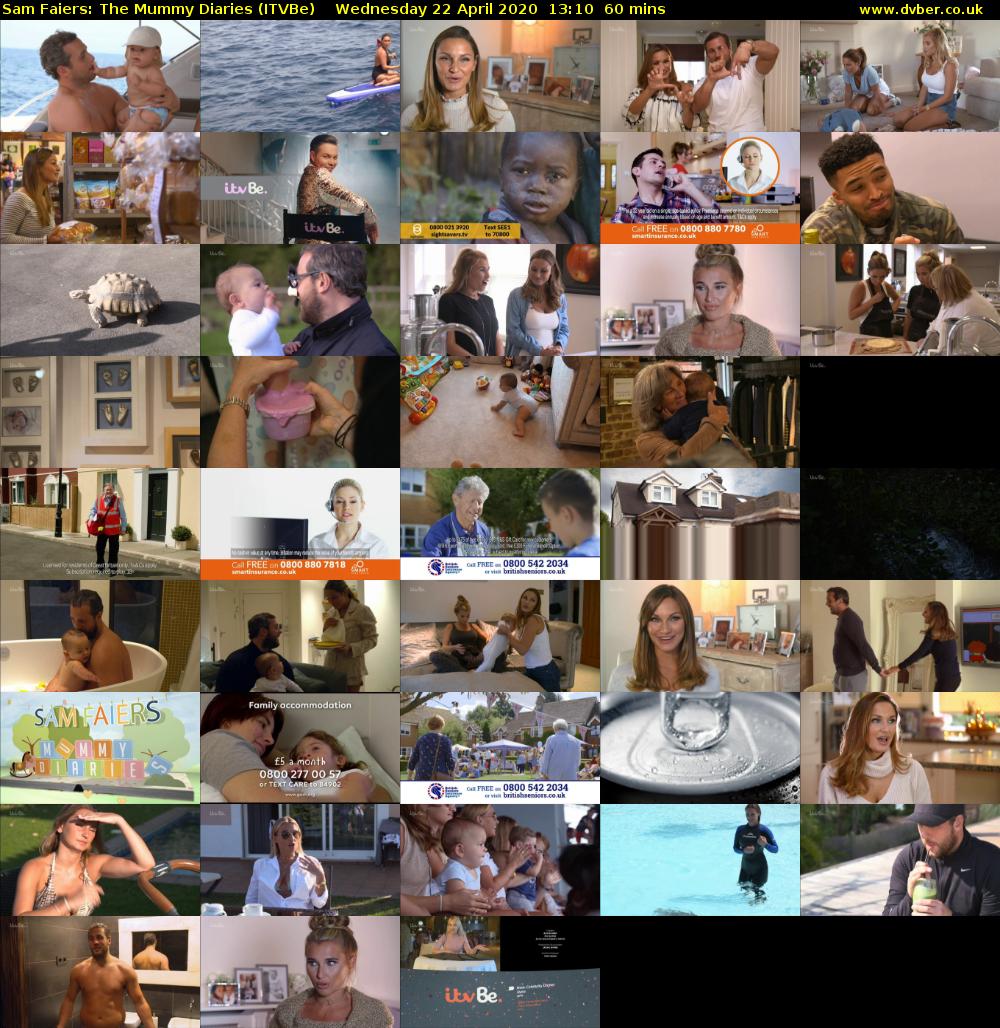 Sam Faiers: The Mummy Diaries (ITVBe) Wednesday 22 April 2020 13:10 - 14:10