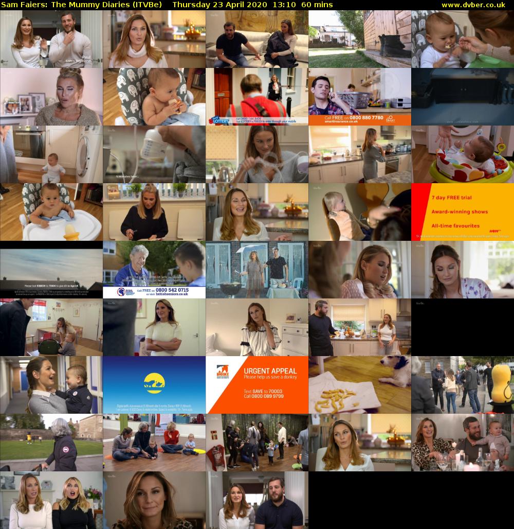 Sam Faiers: The Mummy Diaries (ITVBe) Thursday 23 April 2020 13:10 - 14:10