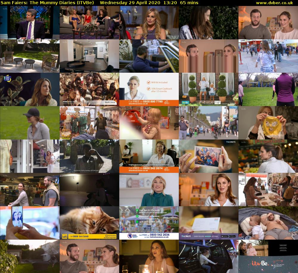 Sam Faiers: The Mummy Diaries (ITVBe) Wednesday 29 April 2020 13:20 - 14:25